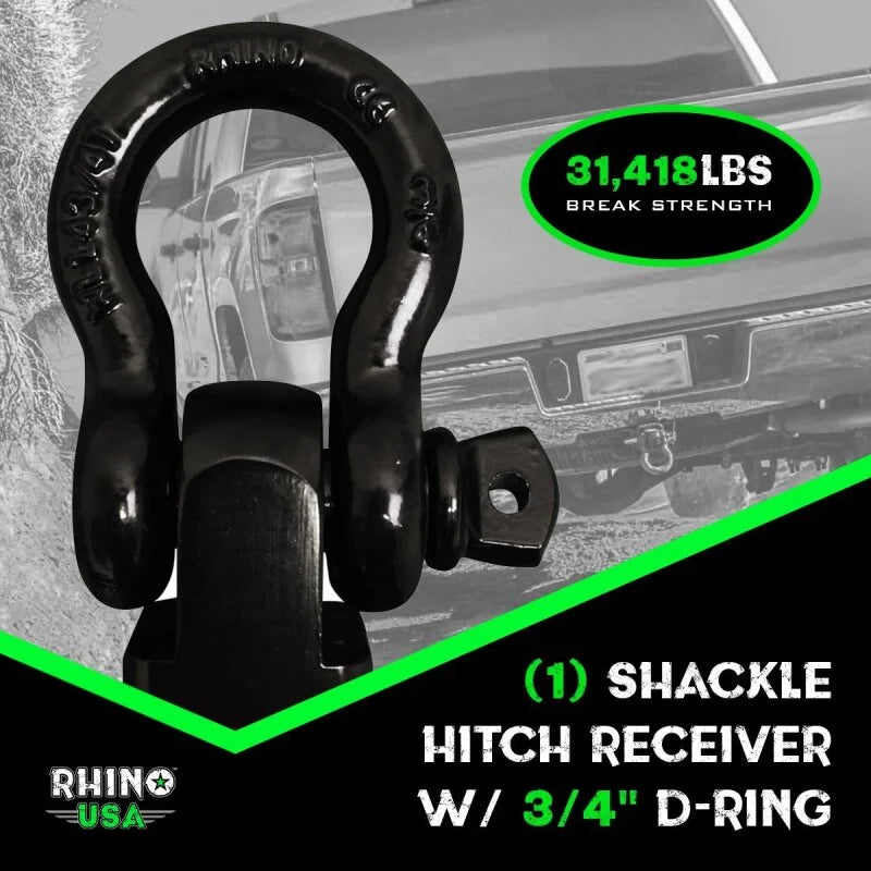 Rhino USA 20Ft Tow Strap/Hitch Combo - Side View