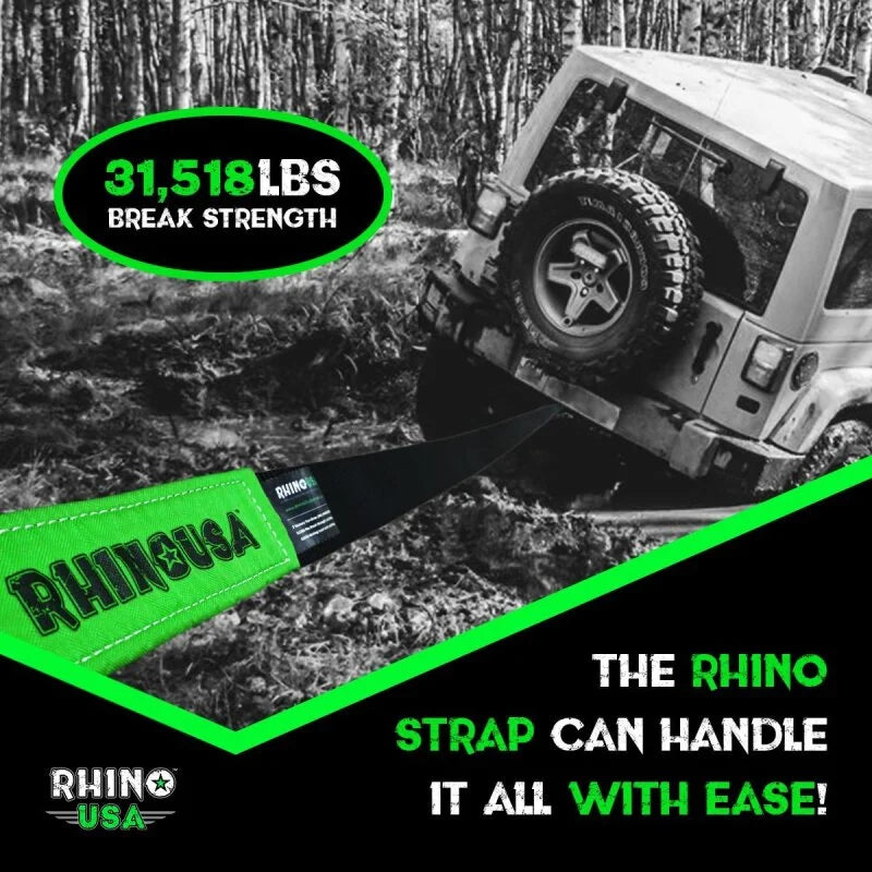 Rhino USA 20Ft Tow Strap/Hitch Combo - Back View