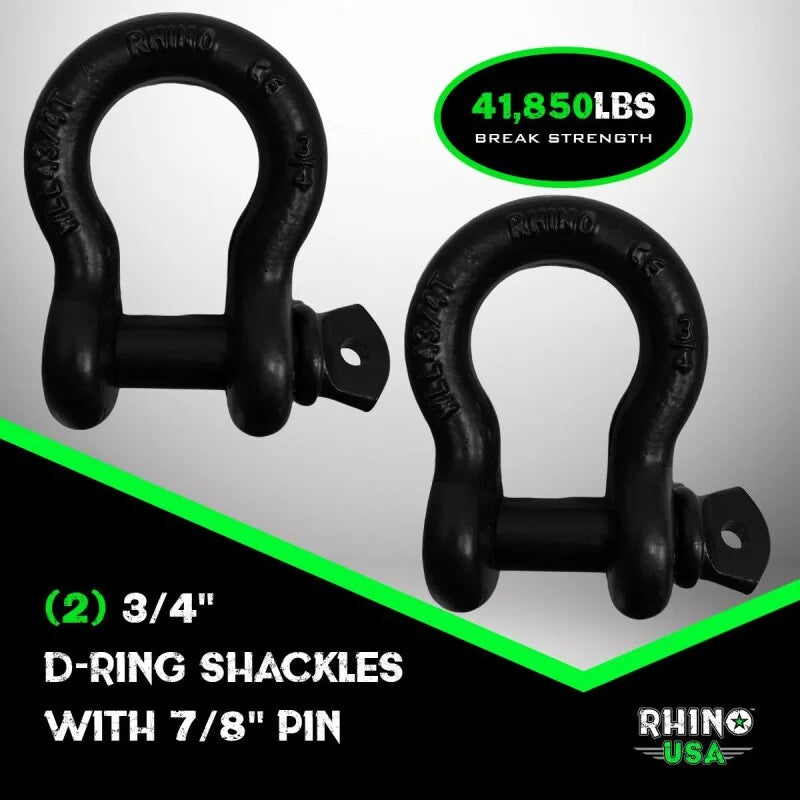 Rhino USA 30Ft Tow Strap/Shackles Combo - Additional View 6