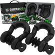 Load image into Gallery viewer, Rhino USA 3/4In D-Ring Shackle Set (2-Pack) Matte Black - Main Product View