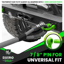 Load image into Gallery viewer, Rhino USA 3/4In D-Ring Shackle Set (2-Pack) Matte Black - Side View