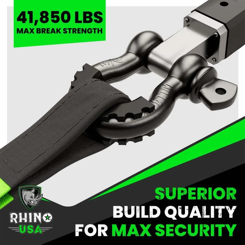Rhino USA 3/4In D-Ring Shackle Set (2-Pack) Matte Black - Additional View 6
