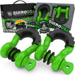 Load image into Gallery viewer, Rhino USA 3/4In D-Ring Shackle Set (2-Pack)(Green) - Main Product View