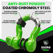 Load image into Gallery viewer, Rhino USA 3/4In D-Ring Shackle Set (2-Pack)(Green) - Back View