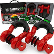 Load image into Gallery viewer, Rhino USA 3/4In D-Ring Shackle Set (2-Pack)(Red) - Main Product View