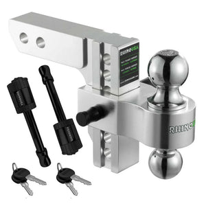 Rhino USA 6In Heavy Duty Drop Hitch - 2In (Silver) - Main Product View