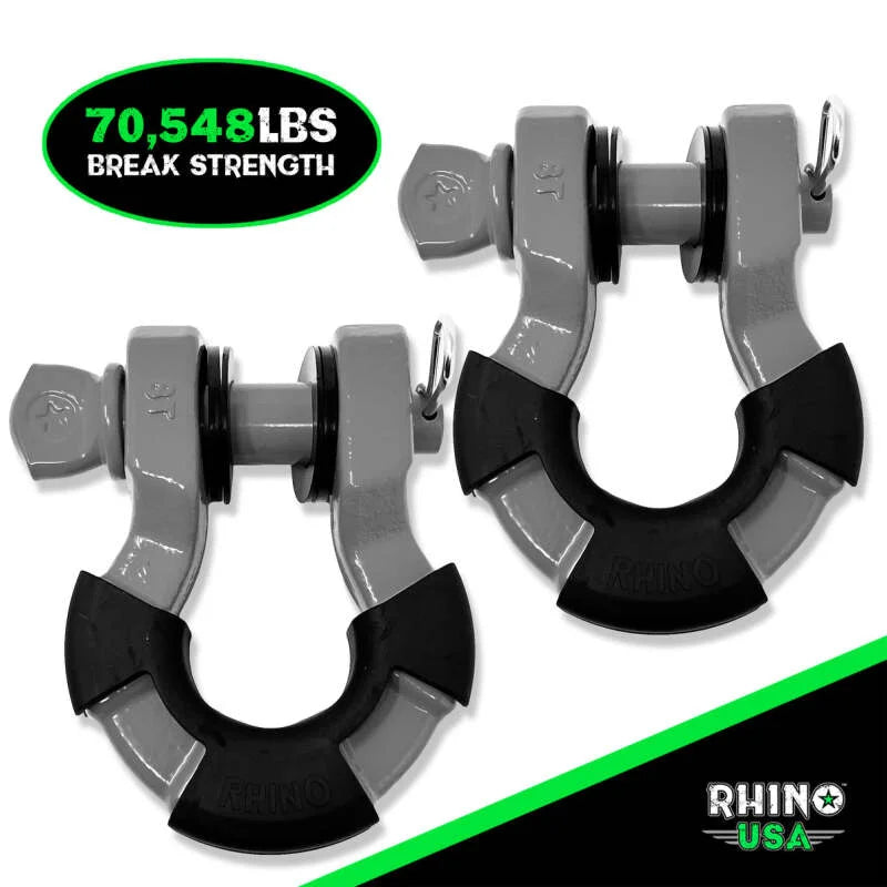 Rhino USA 8T Super Shackle 2-Pack (Gray) - Main Product View