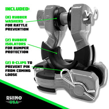 Load image into Gallery viewer, Rhino USA 8T Super Shackle 2-Pack (Gray) - Back View