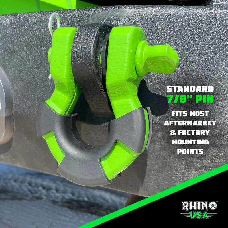 Rhino USA 8T Super Shackle 2-Pack (Green) - Side View