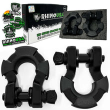 Load image into Gallery viewer, Rhino USA 8T Super Shackle 2-Pack (Matte Black) - Main Product View