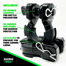 Load image into Gallery viewer, Rhino USA 8T Super Shackle 2-Pack (Matte Black) - Side View