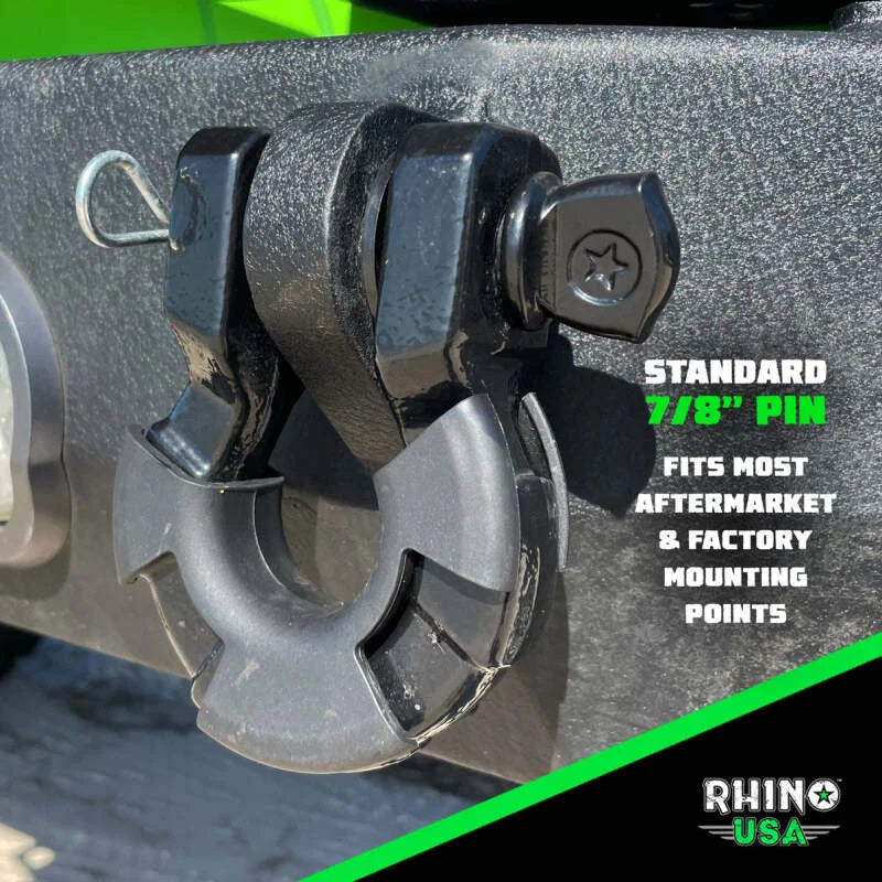 Rhino USA 8T Super Shackle 2-Pack (Orange) - Side View
