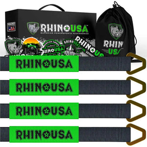 Rhino USA Axle Tie Down Straps (4-Pack) 2In X 38In - Black - Main Product View