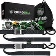 Load image into Gallery viewer, Rhino USA Cambuckle Motorcycle Tiedown Straps 2-Pack (Green) 1.5In X 8Ft - Main Product View