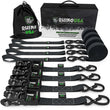 Load image into Gallery viewer, Rhino USA Heavy Duty Ratchet Tie-Down 4-Pack (Black) 1.6In X 8Ft - Main Product View