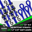 Load image into Gallery viewer, Rhino USA Heavy Duty Ratchet Tie-Down 4-Pack (Blue) 1.6In X 8Ft - Additional View 7