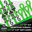 Load image into Gallery viewer, Rhino USA Heavy Duty Ratchet Tie-Down 4-Pack (Green) 1.6In X 8Ft - Additional View 6