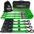 Load image into Gallery viewer, Rhino USA Heavy Duty Ratchet Tie-Down 4-Pack Green 1.6In X 15Ft - Main Product View