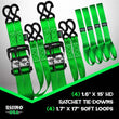 Load image into Gallery viewer, Rhino USA Heavy Duty Ratchet Tie-Down 4-Pack Green 1.6In X 15Ft - Installation View