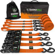 Load image into Gallery viewer, Rhino USA Heavy Duty Ratchet Tie-Down 4-Pack (Orange) 1.6In X 8Ft - Main Product View