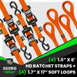 Load image into Gallery viewer, Rhino USA Heavy Duty Ratchet Tie-Down 4-Pack (Orange) 1.6In X 8Ft - Installation View