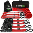Load image into Gallery viewer, Rhino USA Heavy Duty Ratchet Tie-Down 4-Pack Red 1.6In X 15Ft - Main Product View