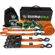 Load image into Gallery viewer, Rhino USA Heavy Duty Ratchet Tie-Downs 2-Pack (Orange) 1.6In X 8Ft - Main Product View
