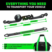 Load image into Gallery viewer, Rhino USA Heavy Duty Vehicle Tie Down Kit - Black - Side View