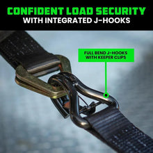 Load image into Gallery viewer, Rhino USA Heavy Duty Vehicle Tie Down Kit - Black - Back View