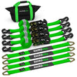 Load image into Gallery viewer, Rhino USA Heavy Duty Vehicle Tie Down Kit- Green - Main Product View
