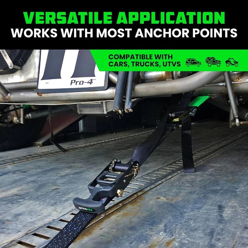 Rhino USA Heavy Duty Vehicle Tie Down Kit- Green - Additional View 6