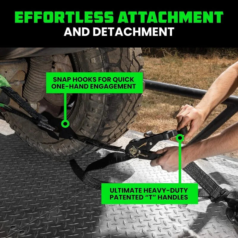 Rhino USA Heavy Duty Vehicle Tie Down Kit (Snap Hook) - Additional View 5