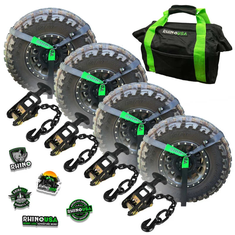 Rhino USA Lasso Straps; Basket Straps - Black - Main Product View