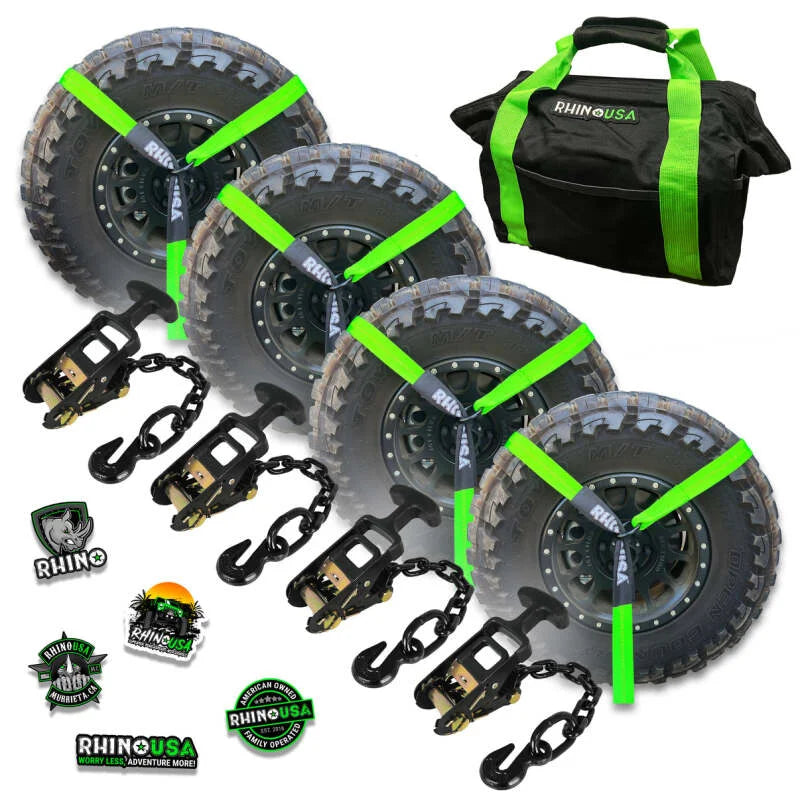 Rhino USA Lasso Straps; Basket Straps - Green - Main Product View