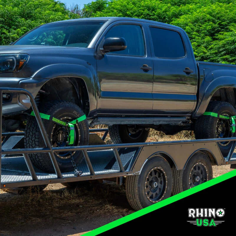 Rhino USA Lasso Straps; Basket Straps - Green - Back View