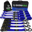 Load image into Gallery viewer, Rhino USA Medium Duty Ratchet Strap Tie-Down 4-Pack (Blue) - Main Product View