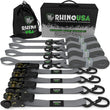 Load image into Gallery viewer, Rhino USA Medium Duty Ratchet Strap Tie-Down 4-Pack (Gray) - Main Product View