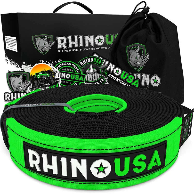 Rhino USA Recovery Tow Strap 2Inx20Ft (Black) - Main Product View