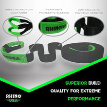 Load image into Gallery viewer, Rhino USA Recovery Tow Strap 2Inx20Ft (Black) - Side View