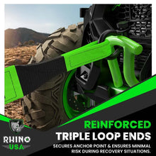 Load image into Gallery viewer, Rhino USA Recovery Tow Strap 3Inx20Ft (Green) - Additional View 6