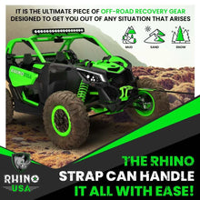 Load image into Gallery viewer, Rhino USA Recovery Tow Strap 3Inx20Ft (Green) - Additional View 7