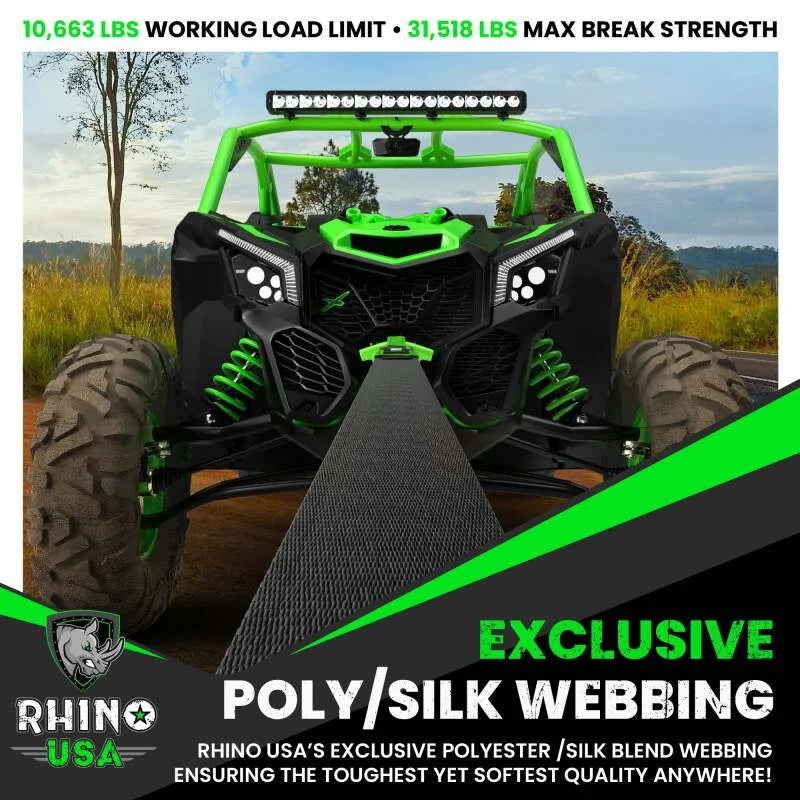 Rhino USA Recovery Tow Strap 3Inx30Ft (Black) - Additional View 7