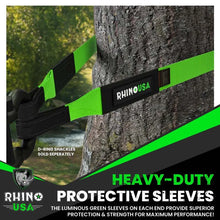Load image into Gallery viewer, Rhino USA Recovery Tow Strap 3Inx30Ft (Green) - Back View