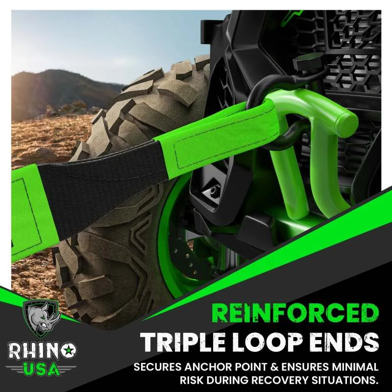 Rhino USA Recovery Tow Strap 3Inx30Ft (Green) - Additional View 6