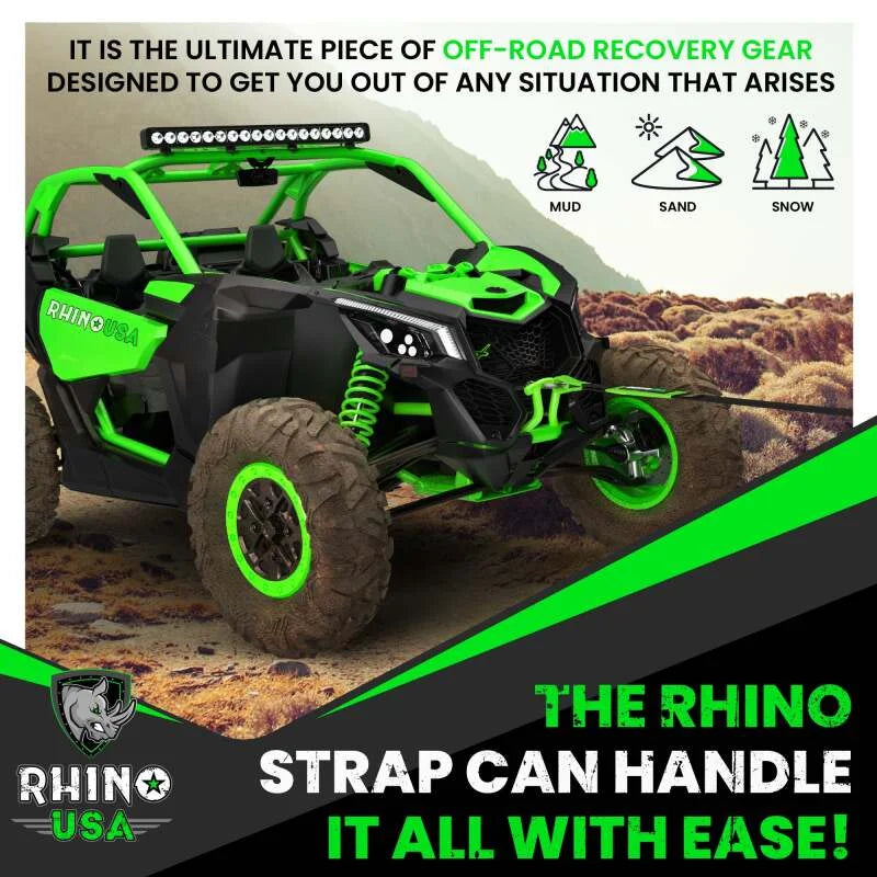Rhino USA Recovery Tow Strap 3Inx30Ft (Green) - Additional View 7