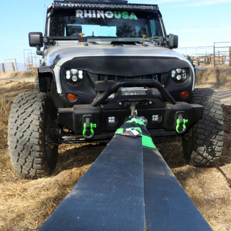 Rhino USA Recovery Tow Strap 4Inx30Ft (Black) - Installation View