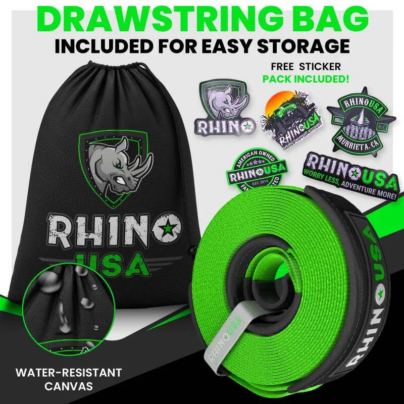 Rhino USA Recovery Tow Strap 4Inx30Ft (Black) - Additional View 5