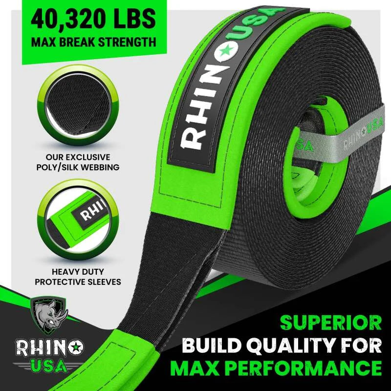 Rhino USA Recovery Tow Strap 4Inx30Ft (Black) - Additional View 6