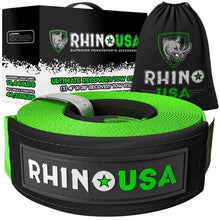 Load image into Gallery viewer, Rhino USA Recovery Tow Strap 4Inx30Ft (Green) - Main Product View
