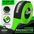 Load image into Gallery viewer, Rhino USA Recovery Tow Strap 4Inx30Ft (Green) - Side View